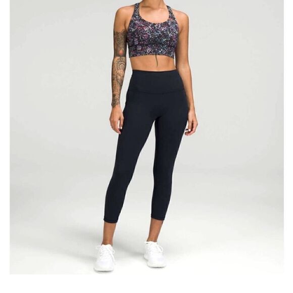 Lululemon Energy Longline Bra Floral Spray size 4 Strappy Criss Cross - Picture 4 of 8